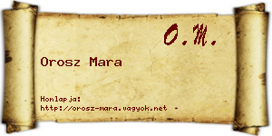 Orosz Mara névjegykártya